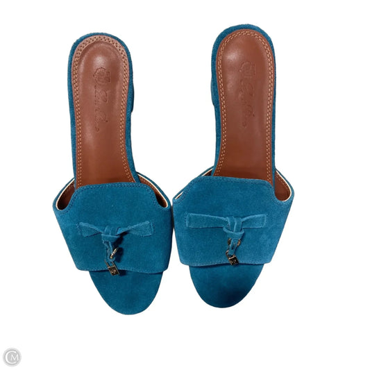 Sandals Heels Block By Cma In Teal, Size: 7.5