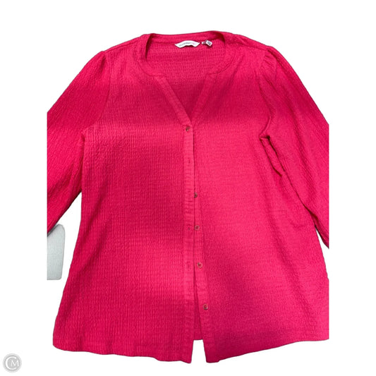 Top Long Sleeve Basic By Isaac Mizrahi Live Qvc In Pink, Size: M