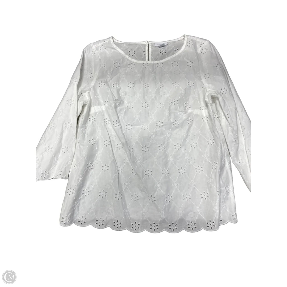 Top Long Sleeve Basic By Liz Claiborne In White, Size: M