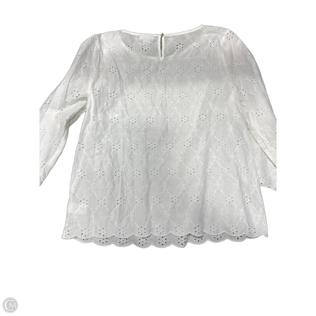 Top Long Sleeve Basic By Liz Claiborne In White, Size: M