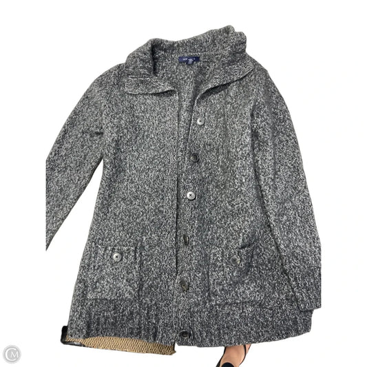 Sweater Cardigan By Lands End In Grey, Size: M