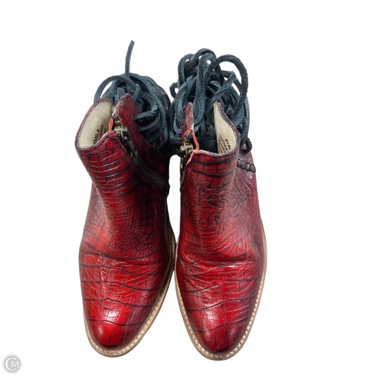 Boots Ankle Heels By Freebird In Red, Size: 8