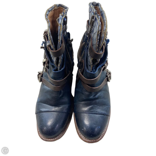 Boots Ankle Heels By Freebird In Blue, Size: 8