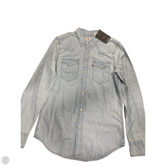 Top Long Sleeve By Levis In Blue Denim, Size: Xs