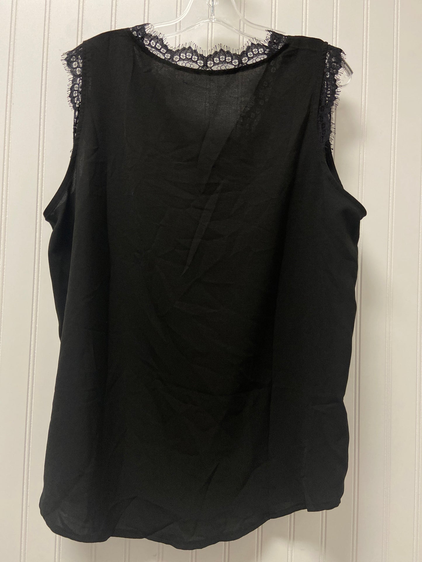 Black Top Sleeveless Basic Clothes Mentor, Size 1x