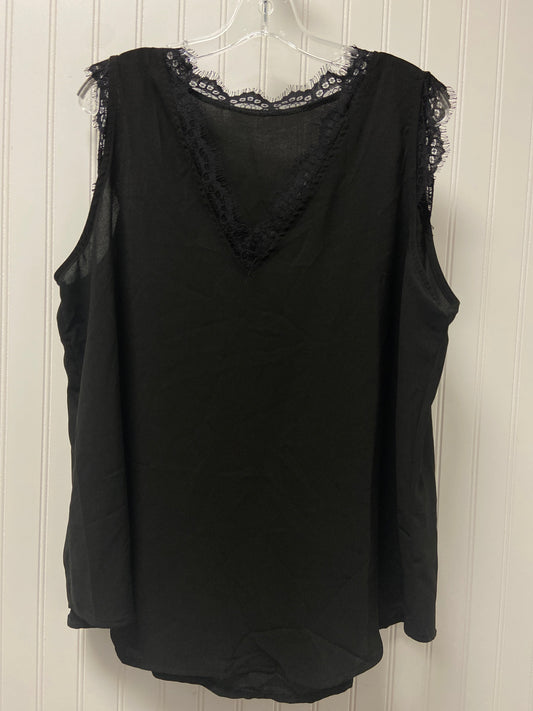 Black Top Sleeveless Basic Clothes Mentor, Size 1x
