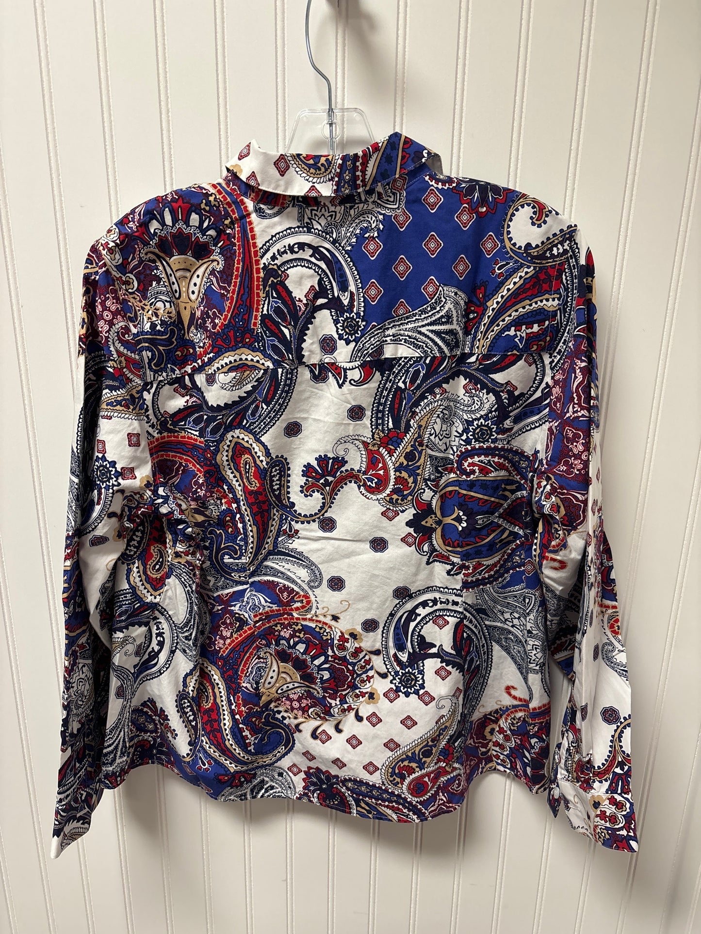 Paisley Print Blouse Long Sleeve Chicos, Size L