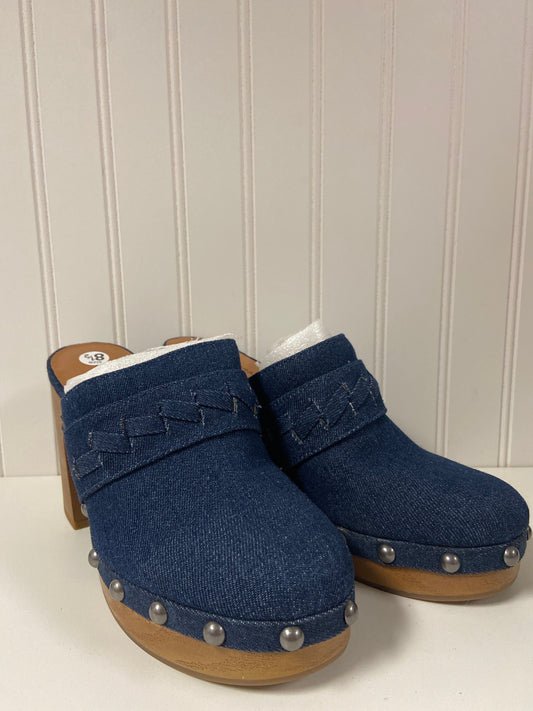 Blue Denim Shoes Heels Block Lucky Brand, Size 8.5