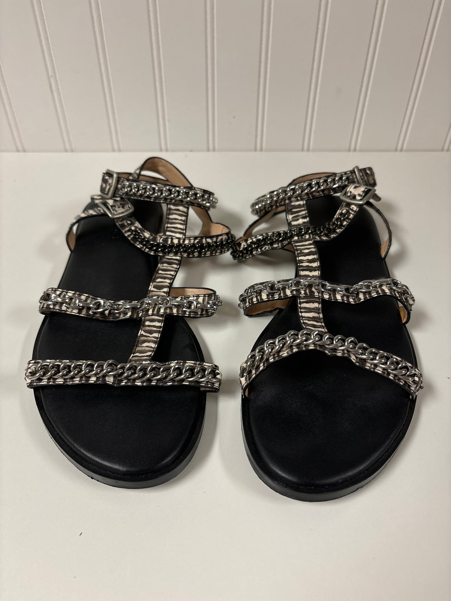 Black & White Sandals Designer Coach, Size 9.5