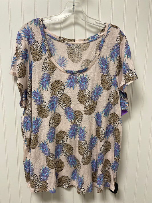 Pink Top Short Sleeve Basic Lucky Brand, Size 2x