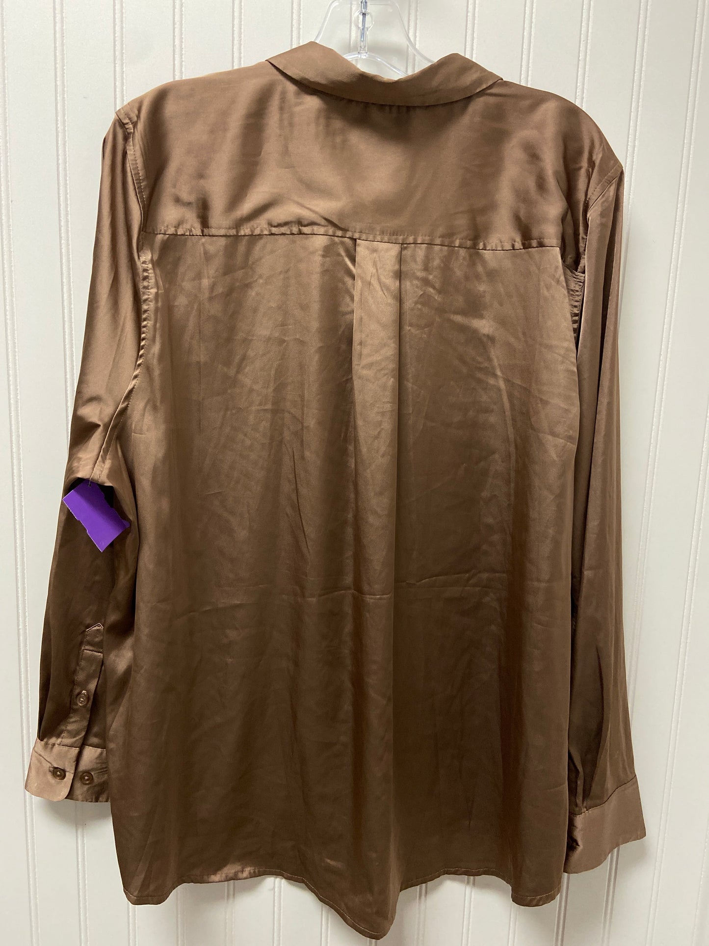 Brown Blouse Long Sleeve Equipment, Size 1x