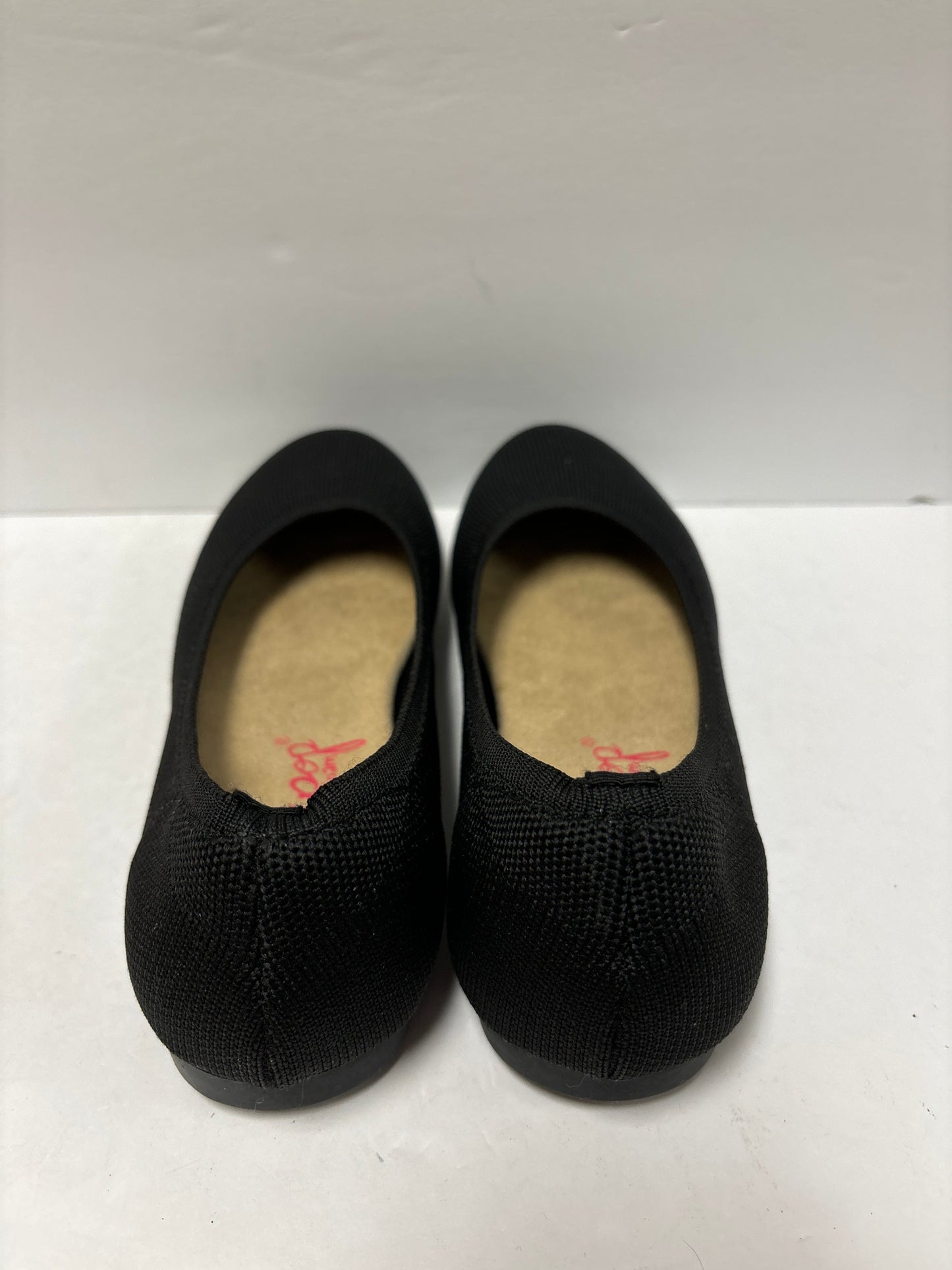 Black Shoes Flats Jelly Pop, Size 7