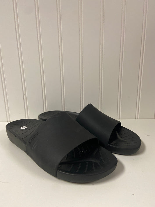 Black Sandals Flip Flops Crocs, Size 7