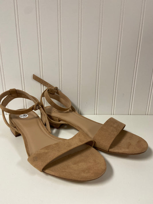 Tan Sandals Flats A New Day, Size 9.5