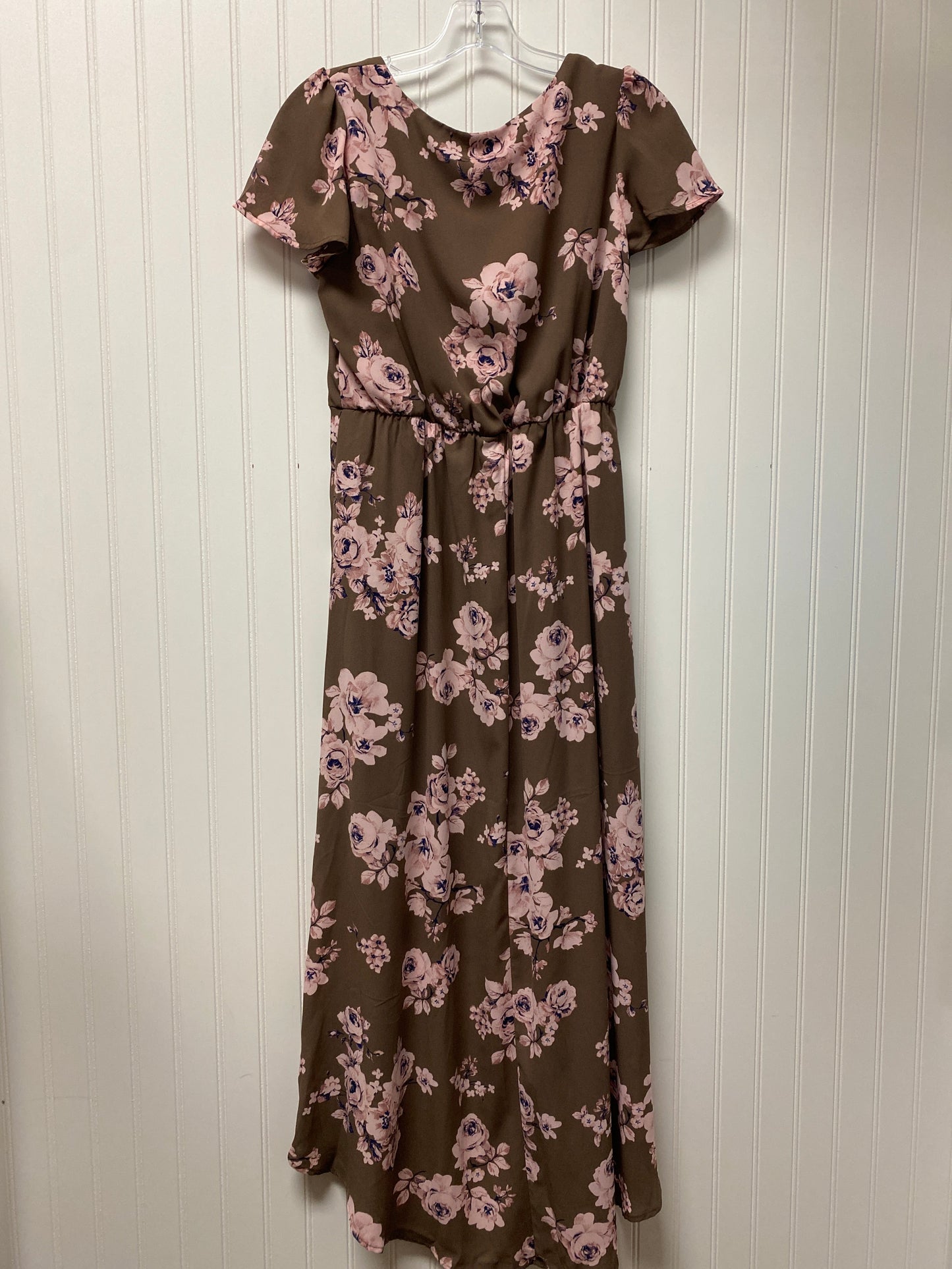 Brown Dress Casual Maxi Lily Rose, Size S