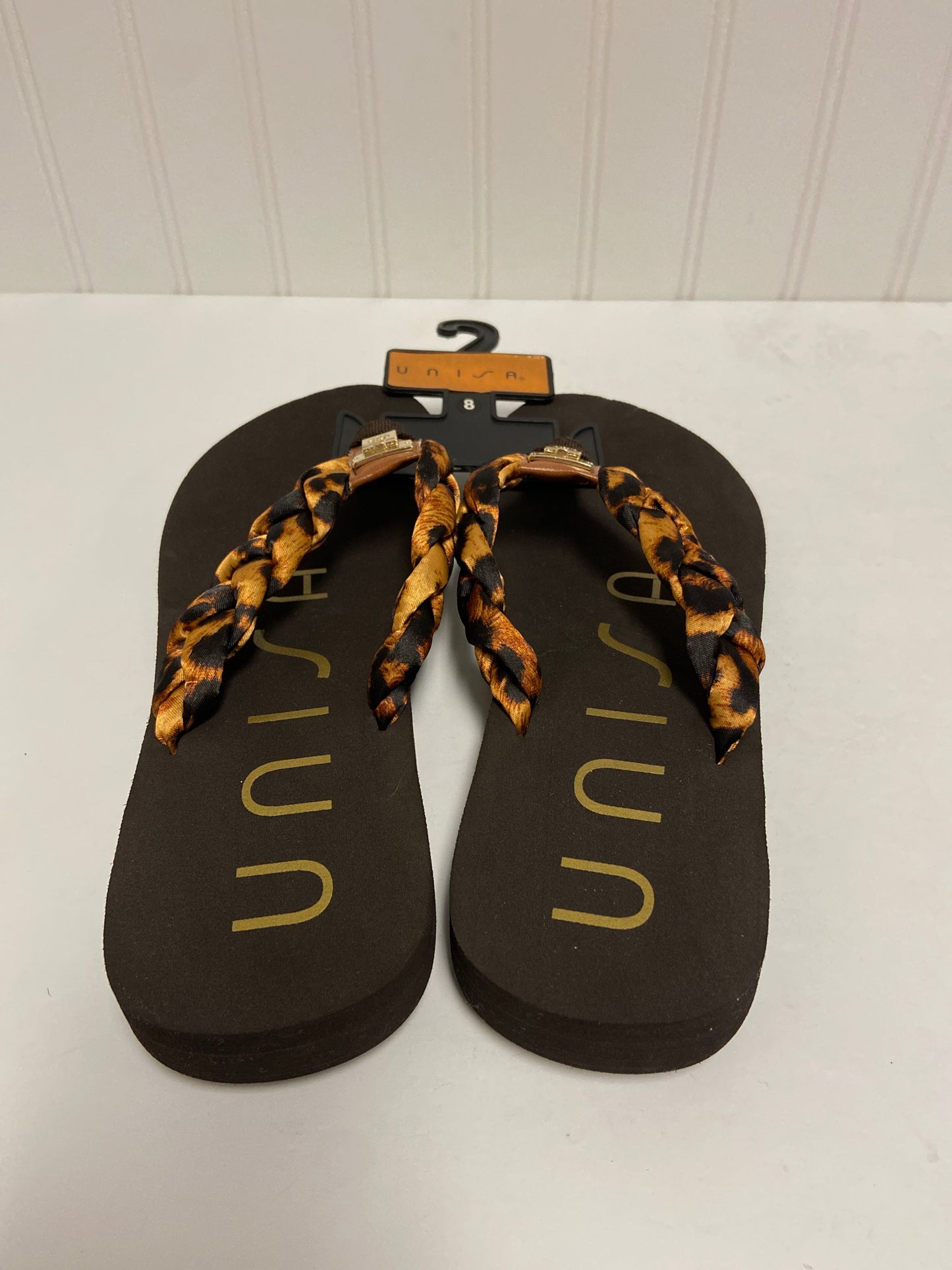 Animal Print Sandals Flip Flops Unisa, Size 8