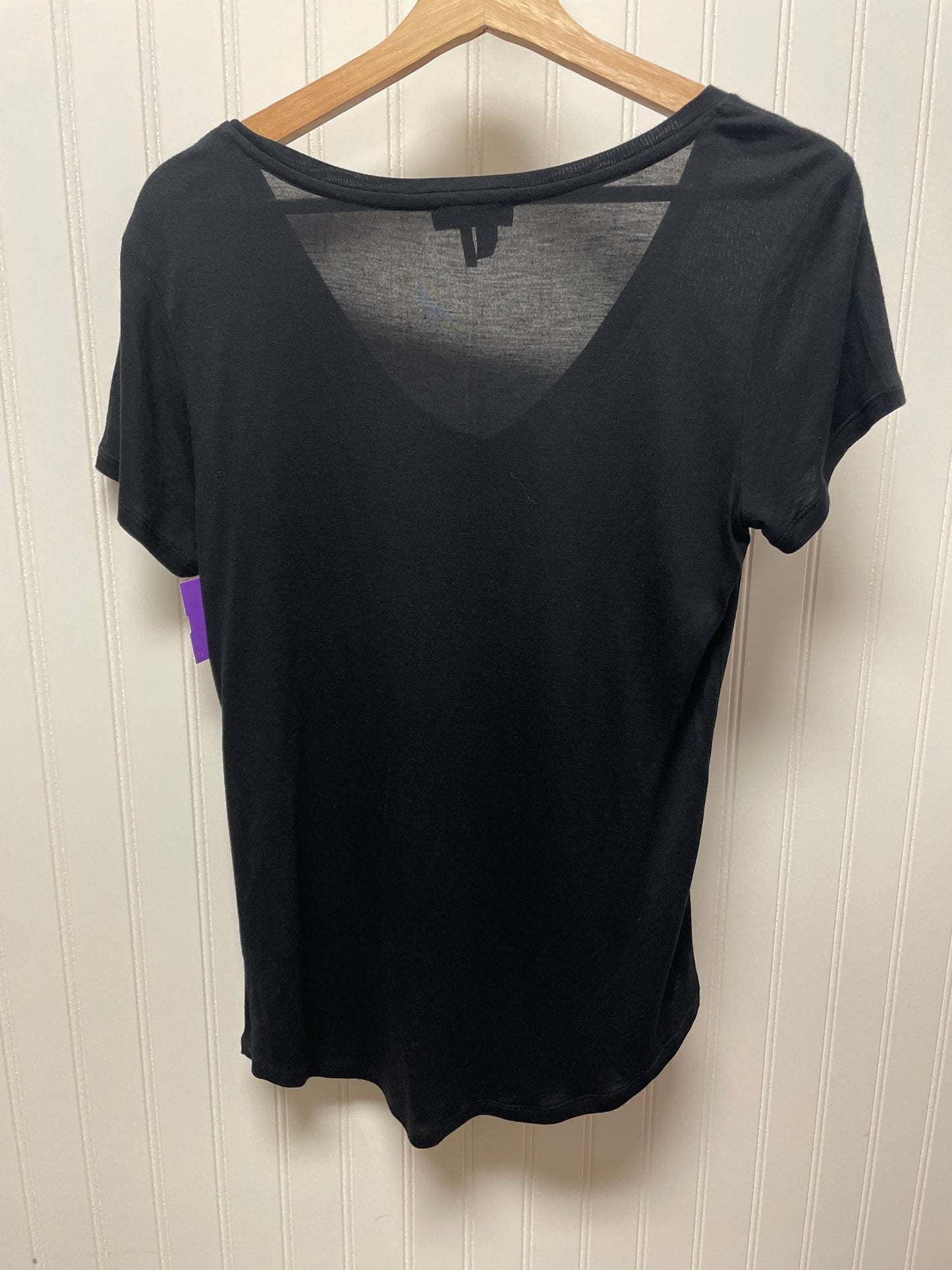 Black Top Short Sleeve Designer Paige, Size M