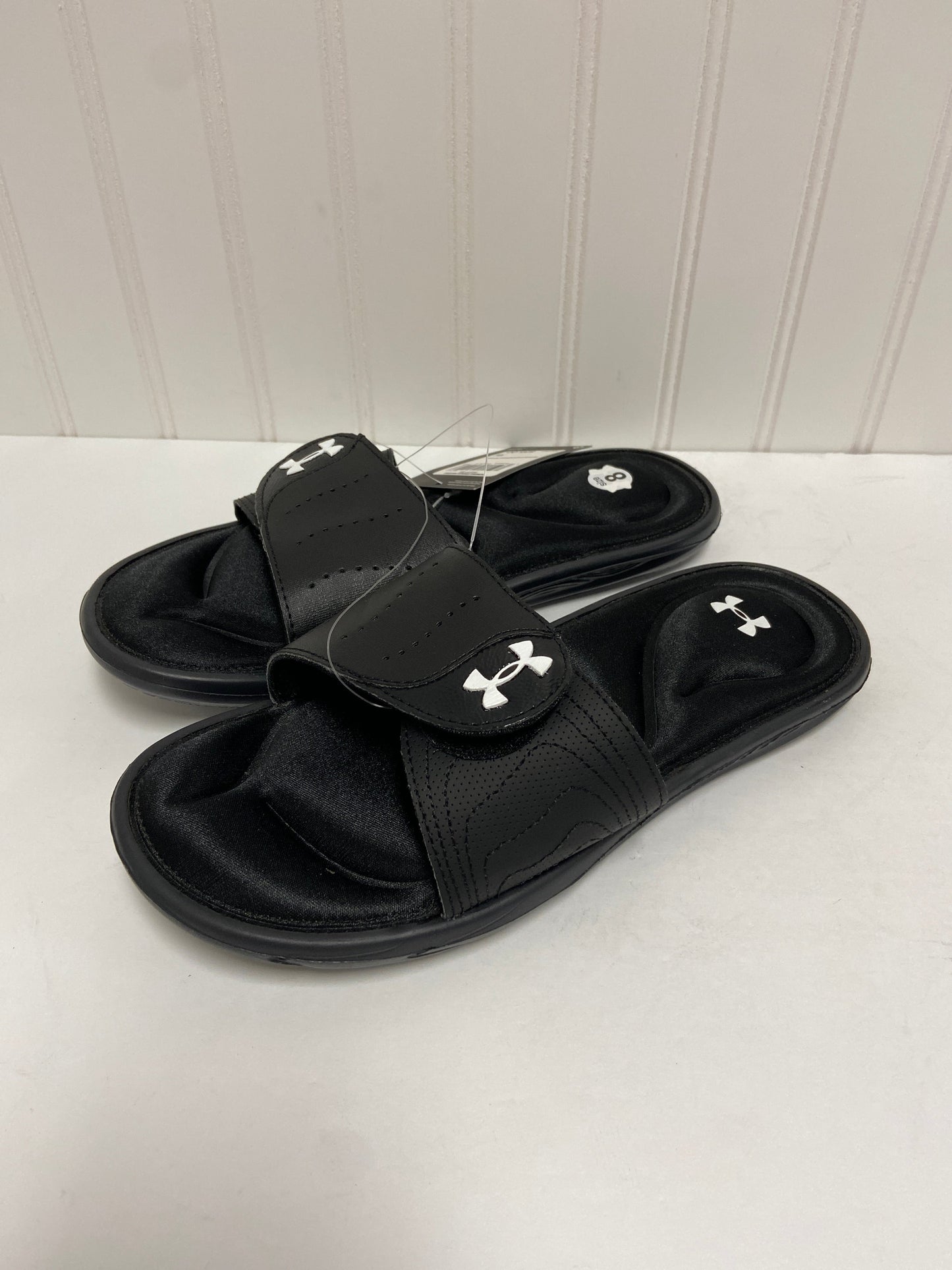 Black Sandals Flats Under Armour, Size 8