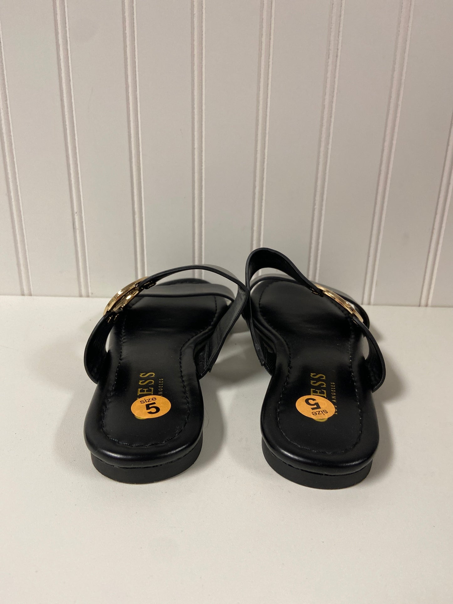 Black Sandals Flats Guess, Size 5