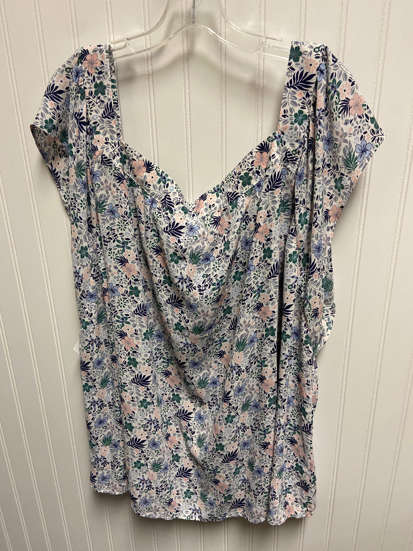 Top Sleeveless By Loft In Floral Print, Size: 3x