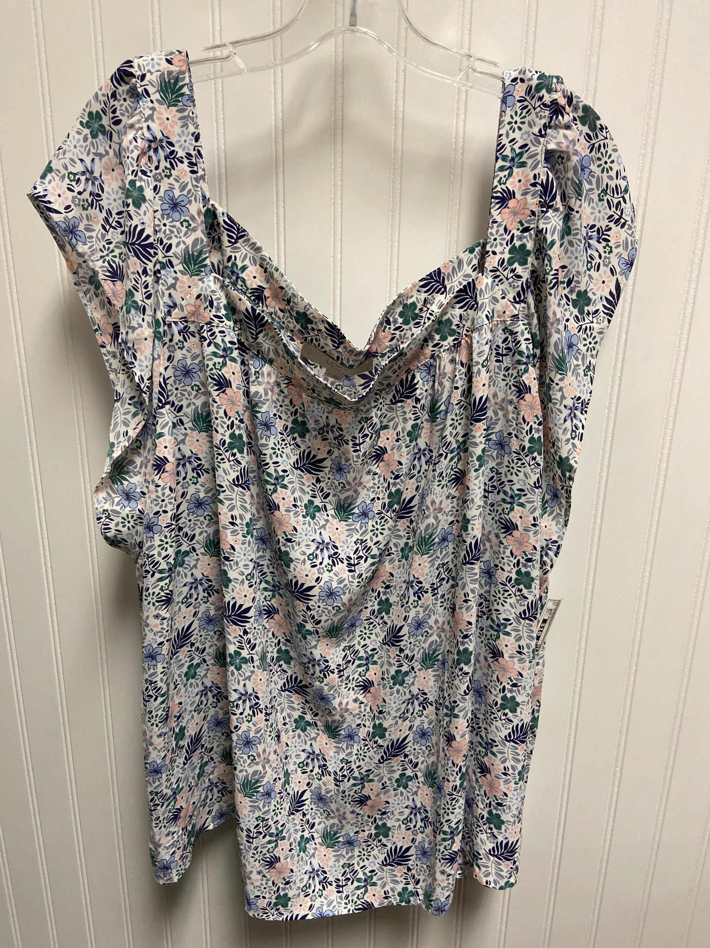 Top Sleeveless By Loft In Floral Print, Size: 3x