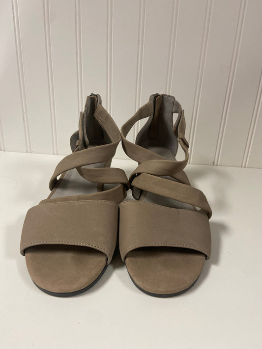 Sandals Heels Wedge By Eileen Fisher In Taupe, Size: 7.5