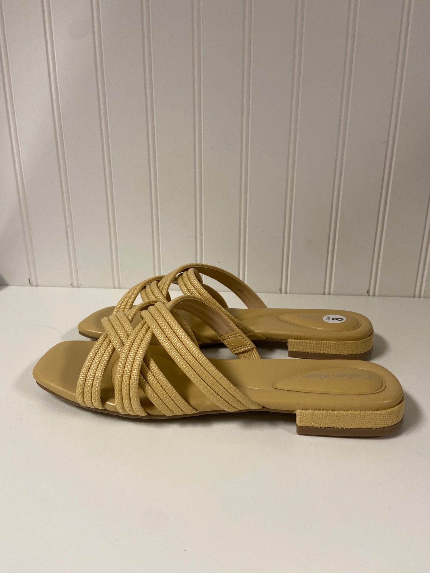 Sandals Flats By Calvin Klein In Beige, Size: 8