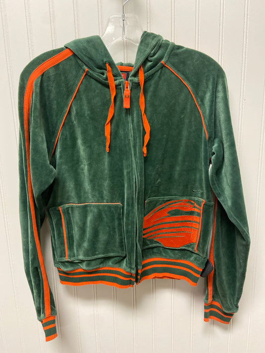 Sweatshirt Hoodie By Nike In Green & Orange, Size: M