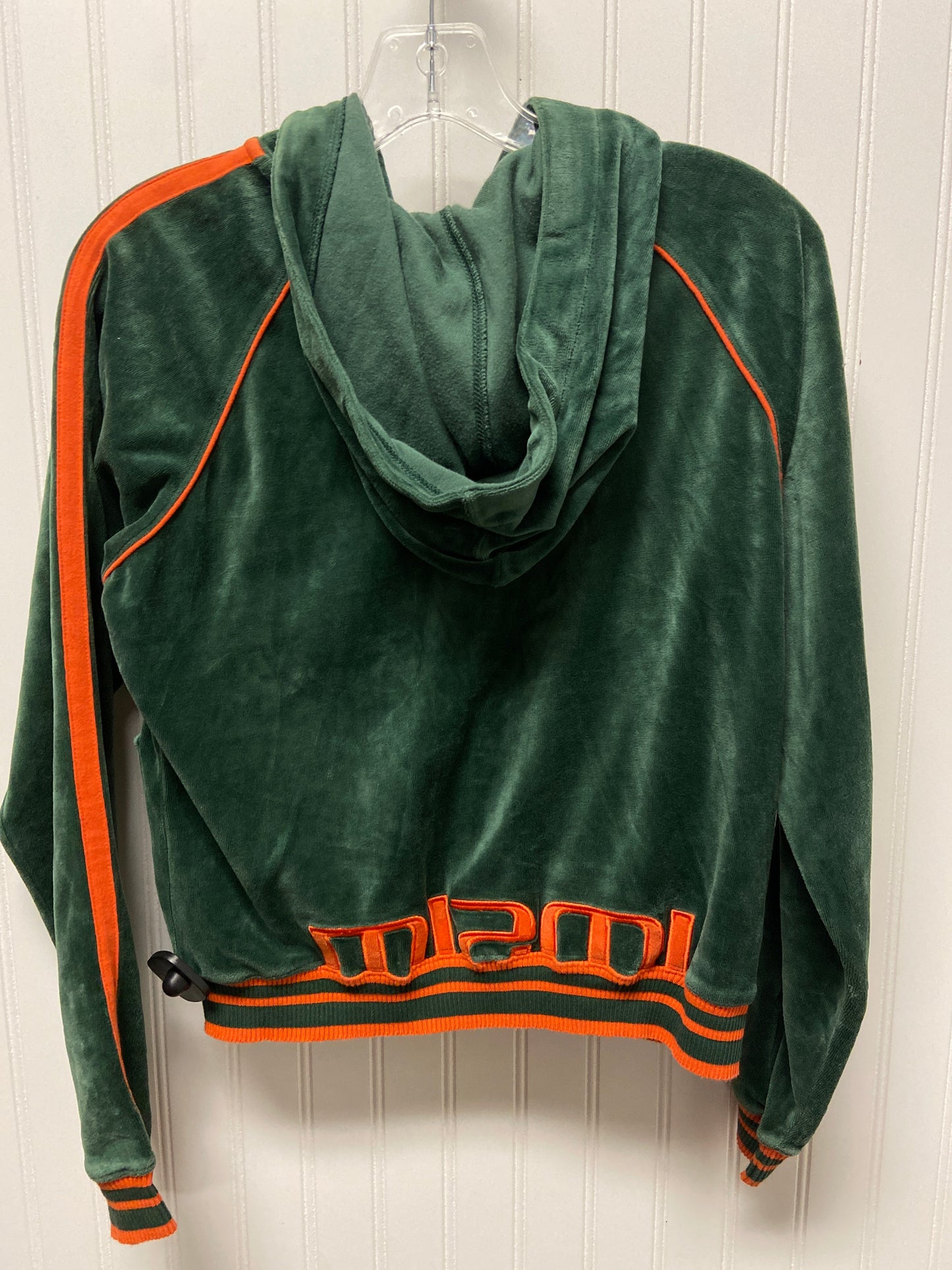 Sweatshirt Hoodie By Nike In Green & Orange, Size: M