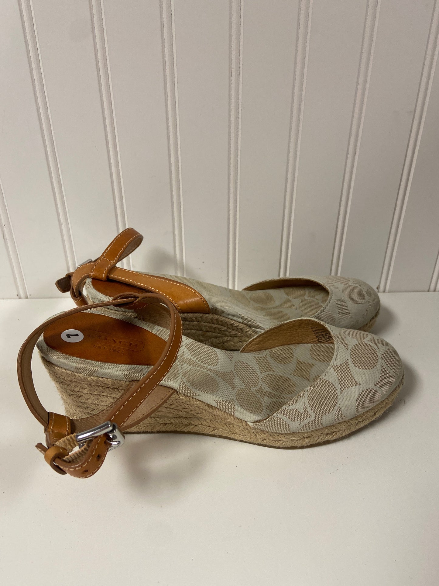 Shoes Designer By Coach In Beige, Size: 7