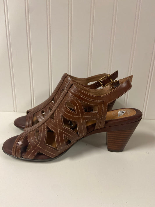 Sandals Heels Block By Nurture In Brown, Size: 7.5