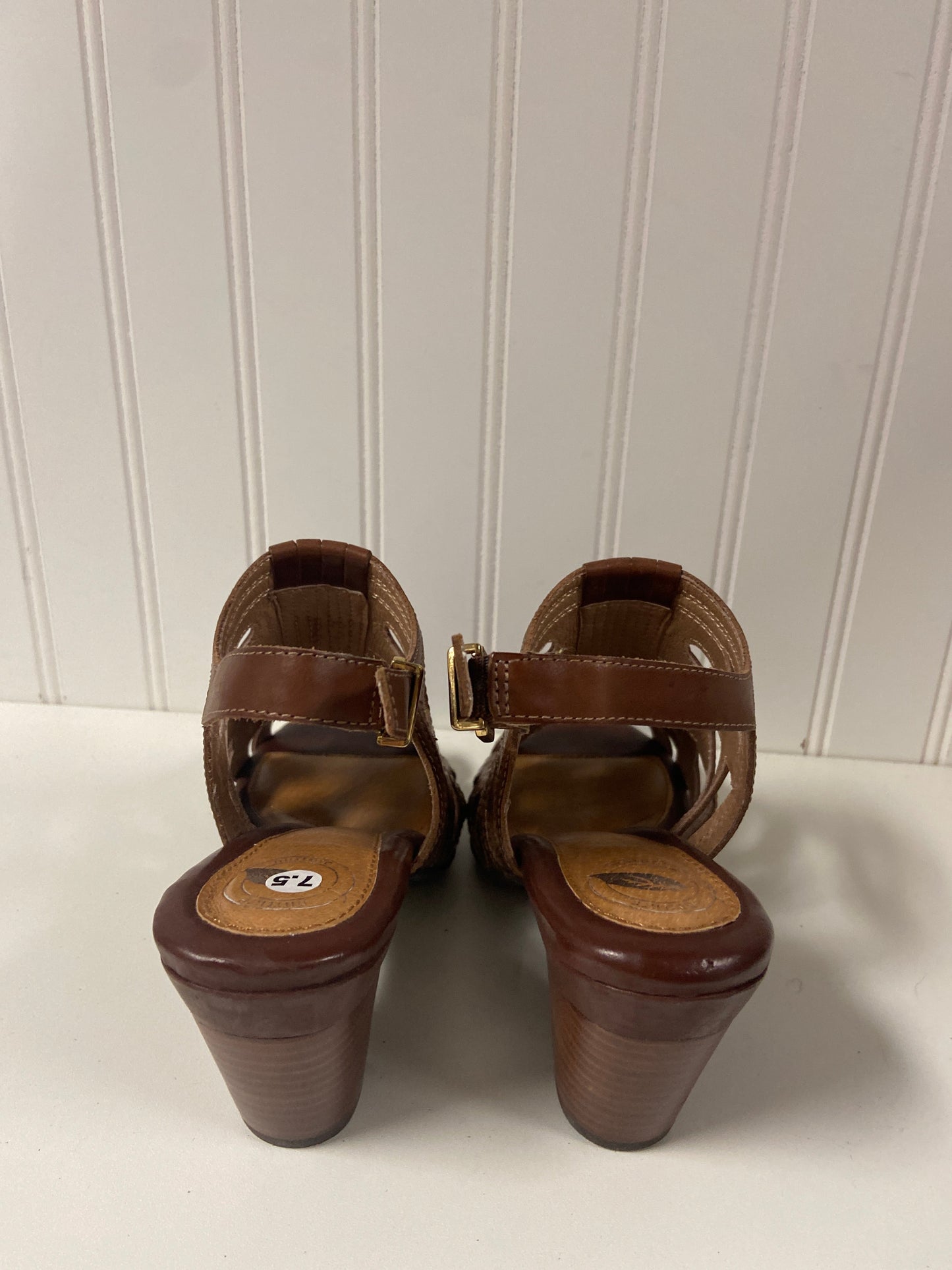 Sandals Heels Block By Nurture In Brown, Size: 7.5