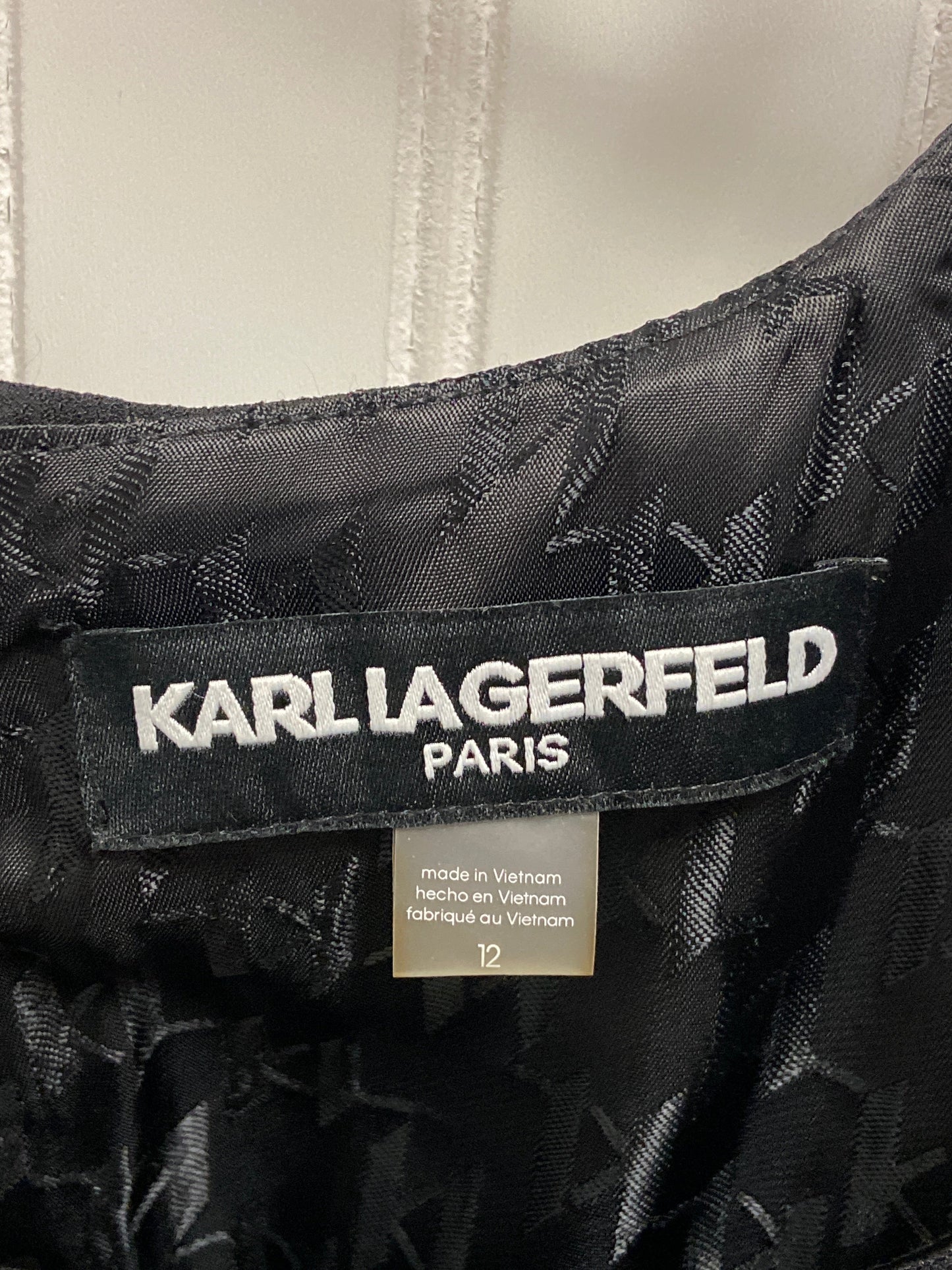 Dress Designer By Karl Lagerfeld In Black & White, Size: L