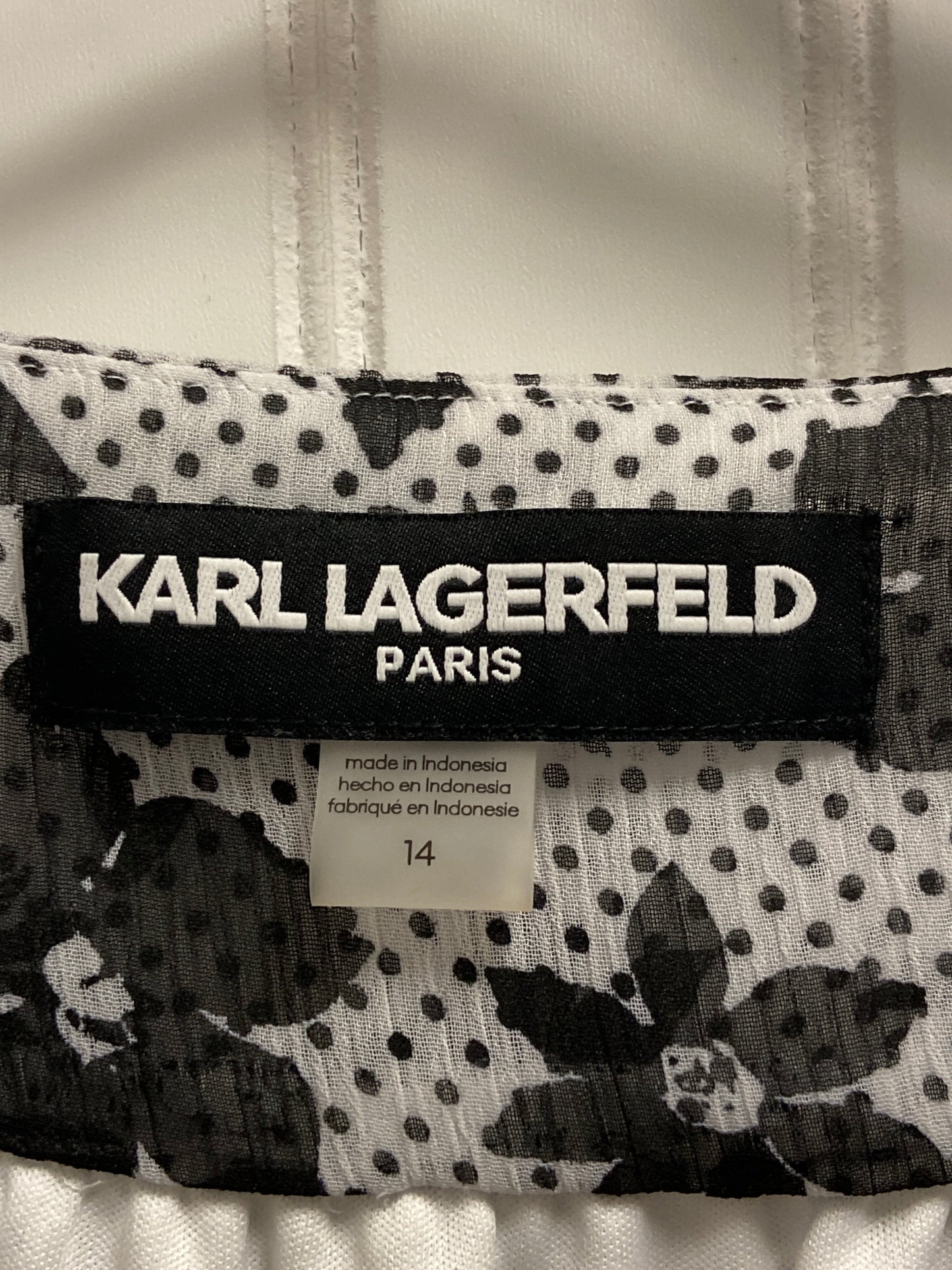 Dress Designer By Karl Lagerfeld In Black & White, Size: L