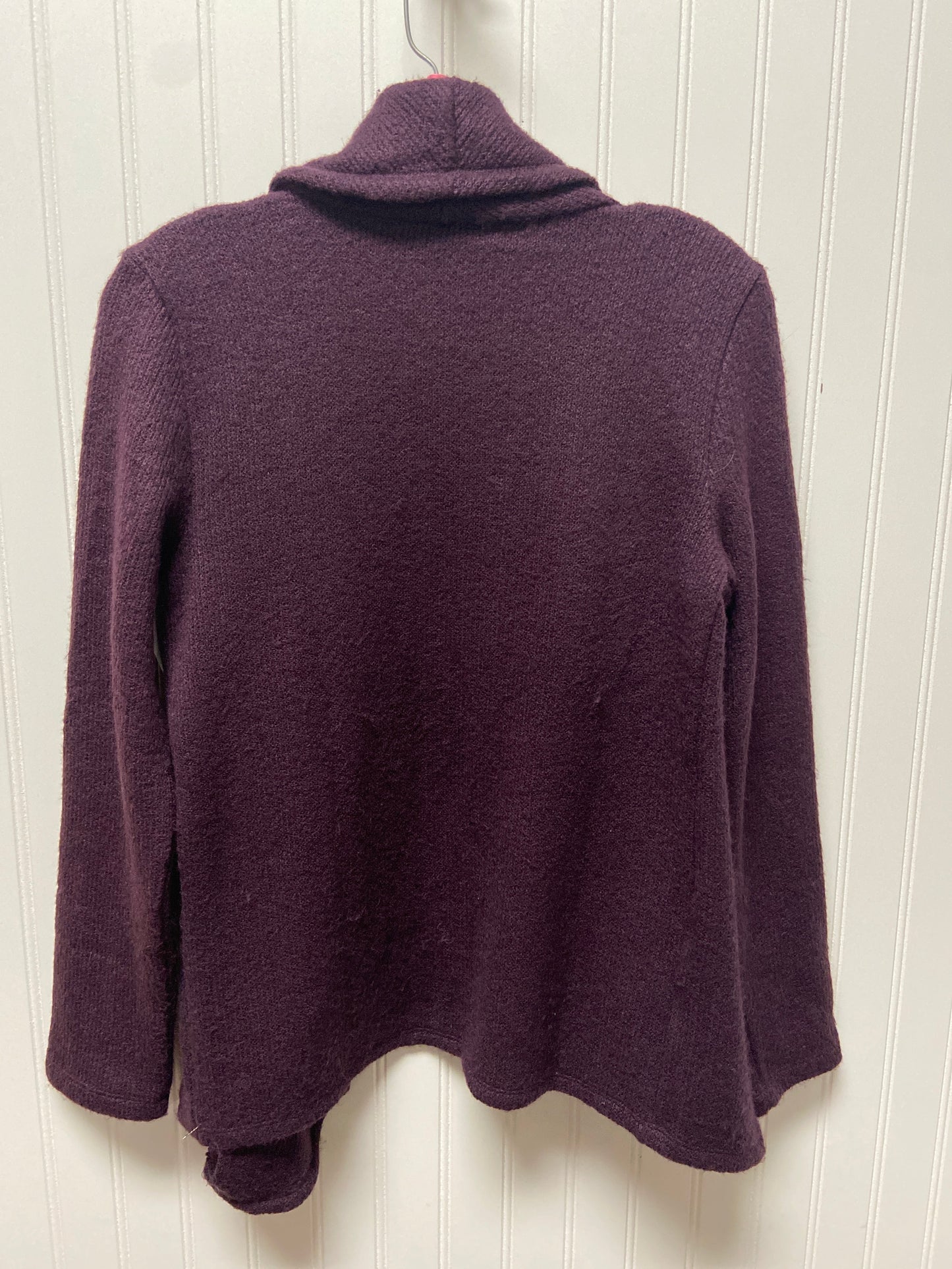 Sweater Cardigan By Loft In Purple, Size: S