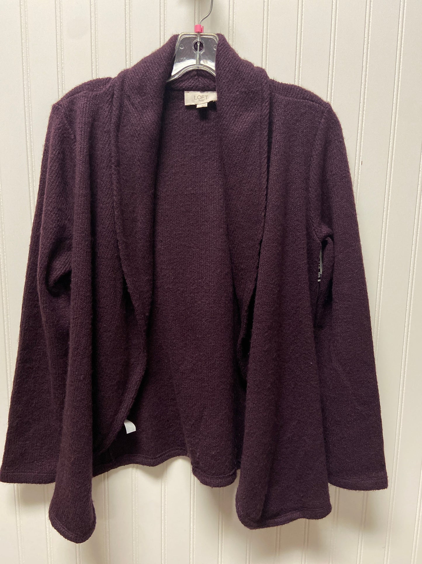 Sweater Cardigan By Loft In Purple, Size: S