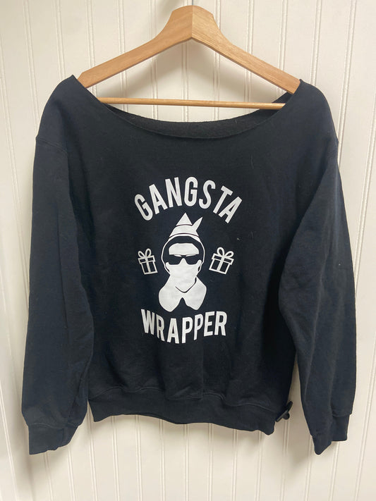 Sweatshirt Crewneck By Clothes Mentor In Black & White, Size: S