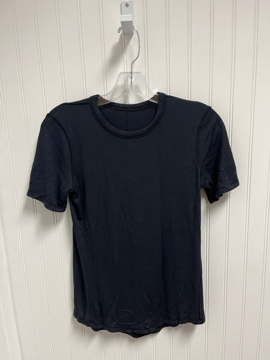 Athletic Top Short Sleeve By Lululemon In Black, Size: M