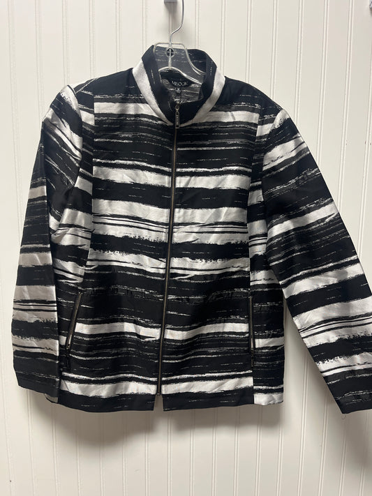 Jacket Shirt By Misook In Black & Silver, Size: M