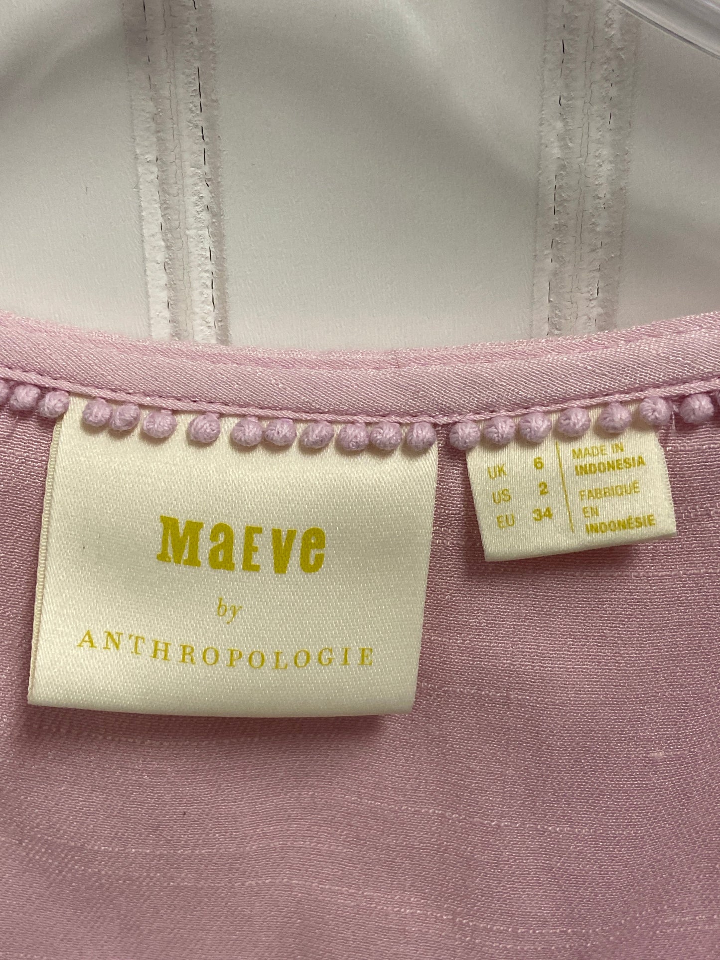 Blouse Short Sleeve By Maeve In Pink, Size: Xs