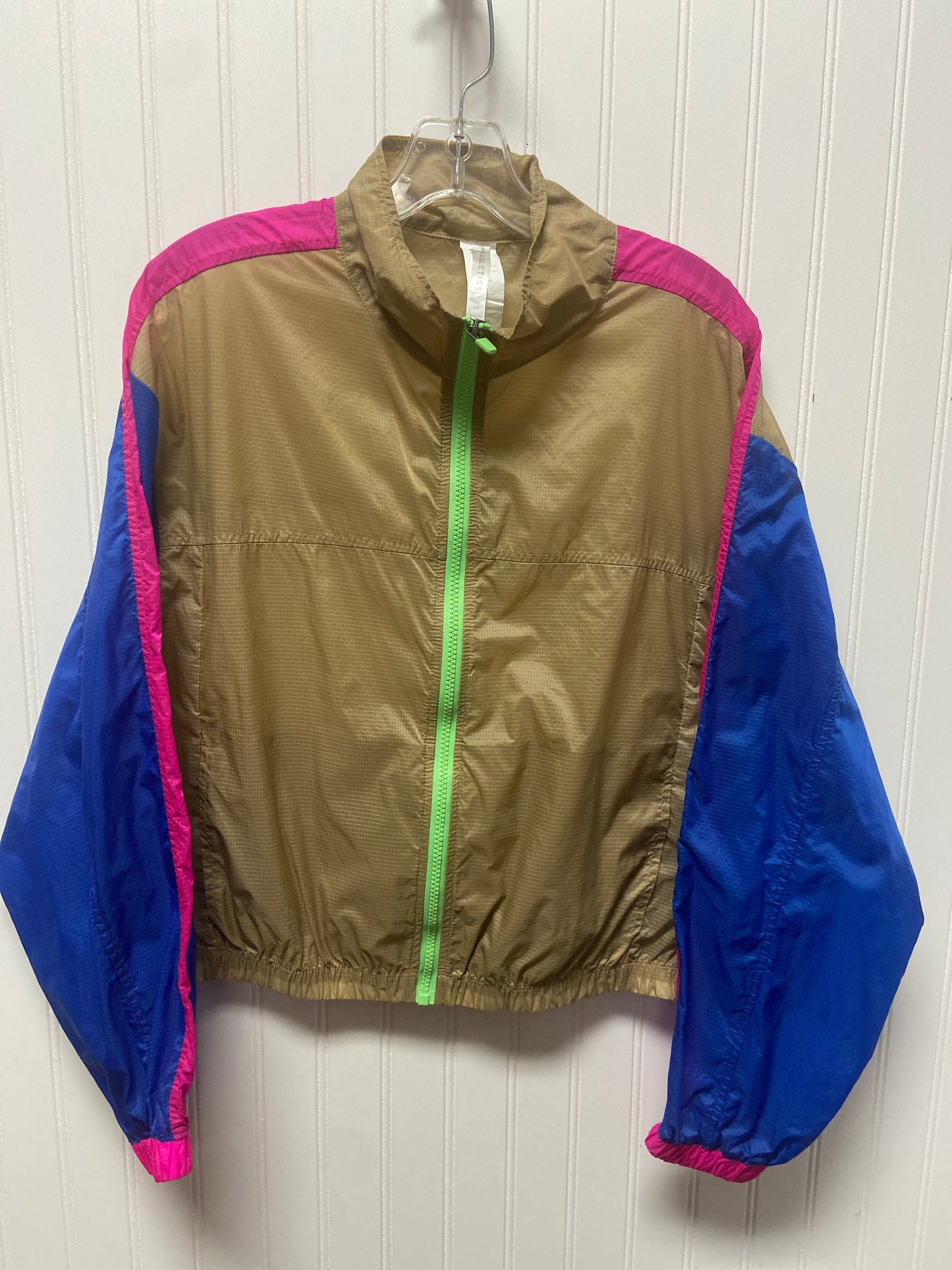 Jacket Windbreaker By Fabletics In Brown & Pink, Size: M