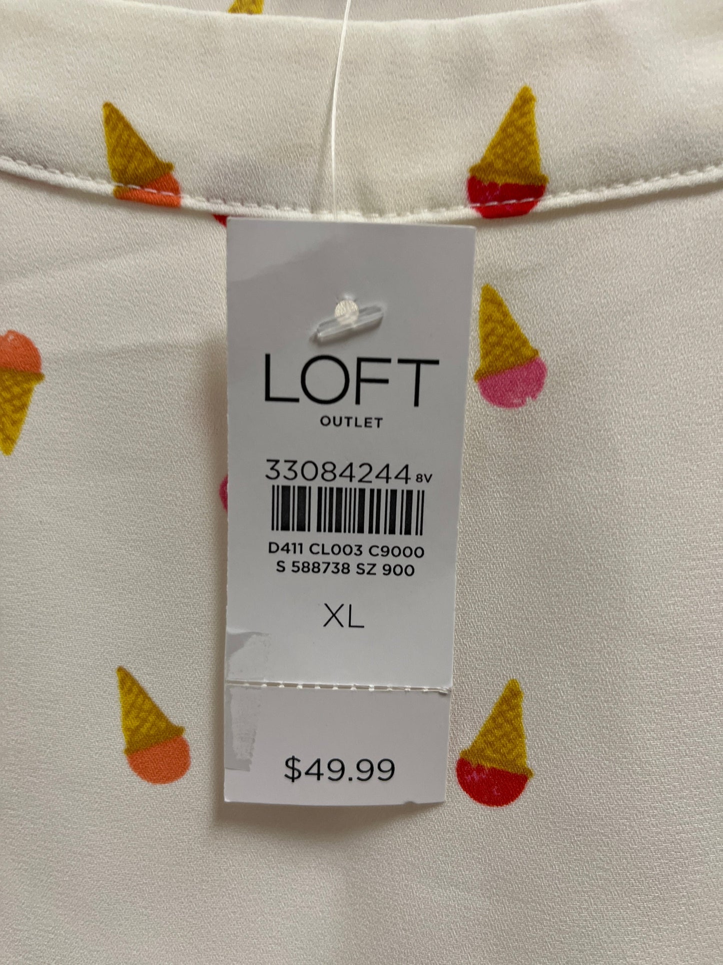 Top Short Sleeve By Loft In White, Size: Xl