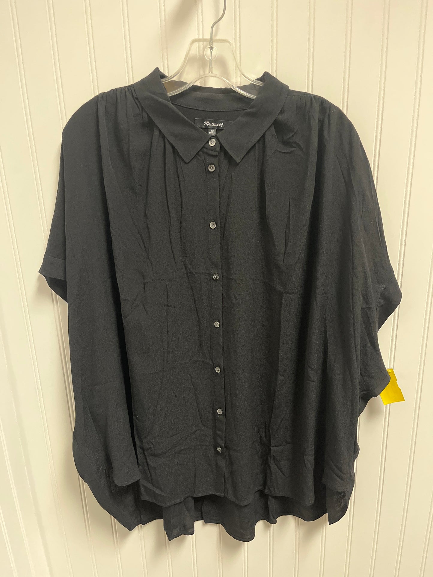 Blouse Short Sleeve By Madewell In Black, Size: 3x