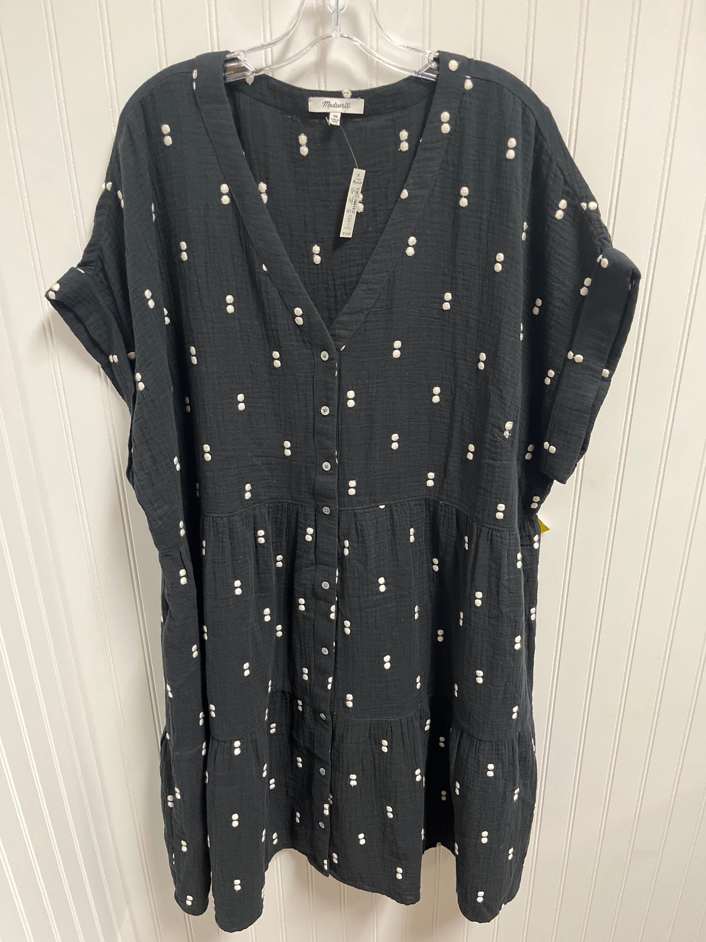 Dress Casual Midi By Madewell In Black & White, Size: 3x