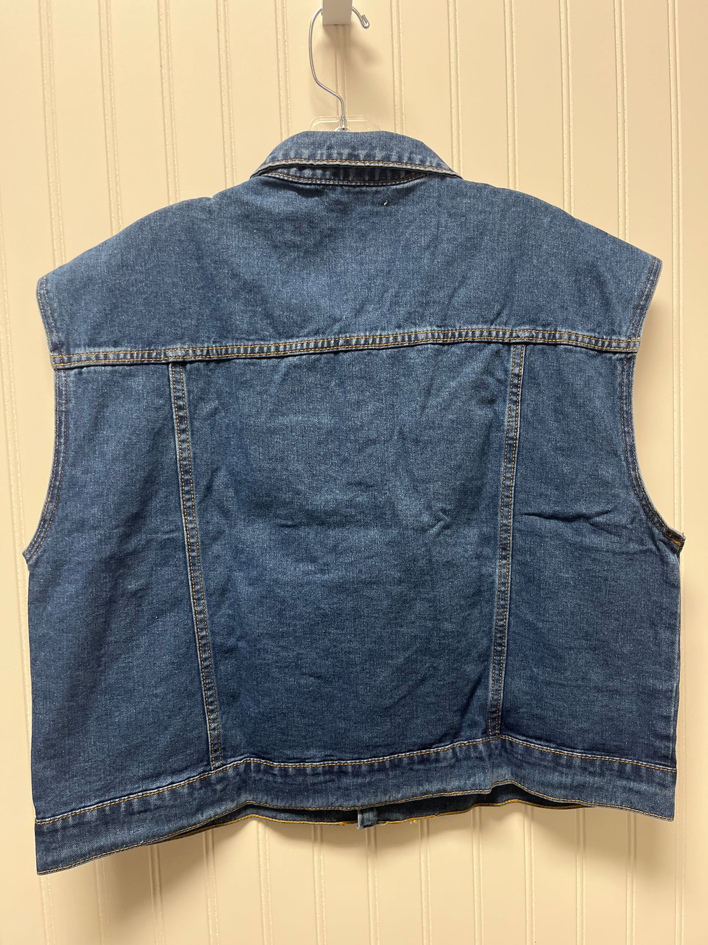 Vest Other By Clothes Mentor In Blue Denim, Size: L