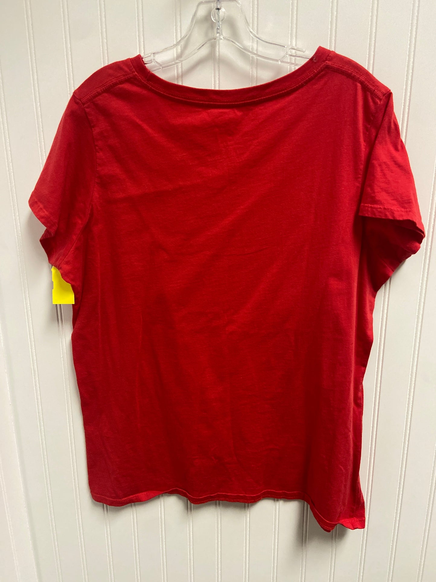 Top Short Sleeve Basic By Holiday Time In Red, Size: 2x