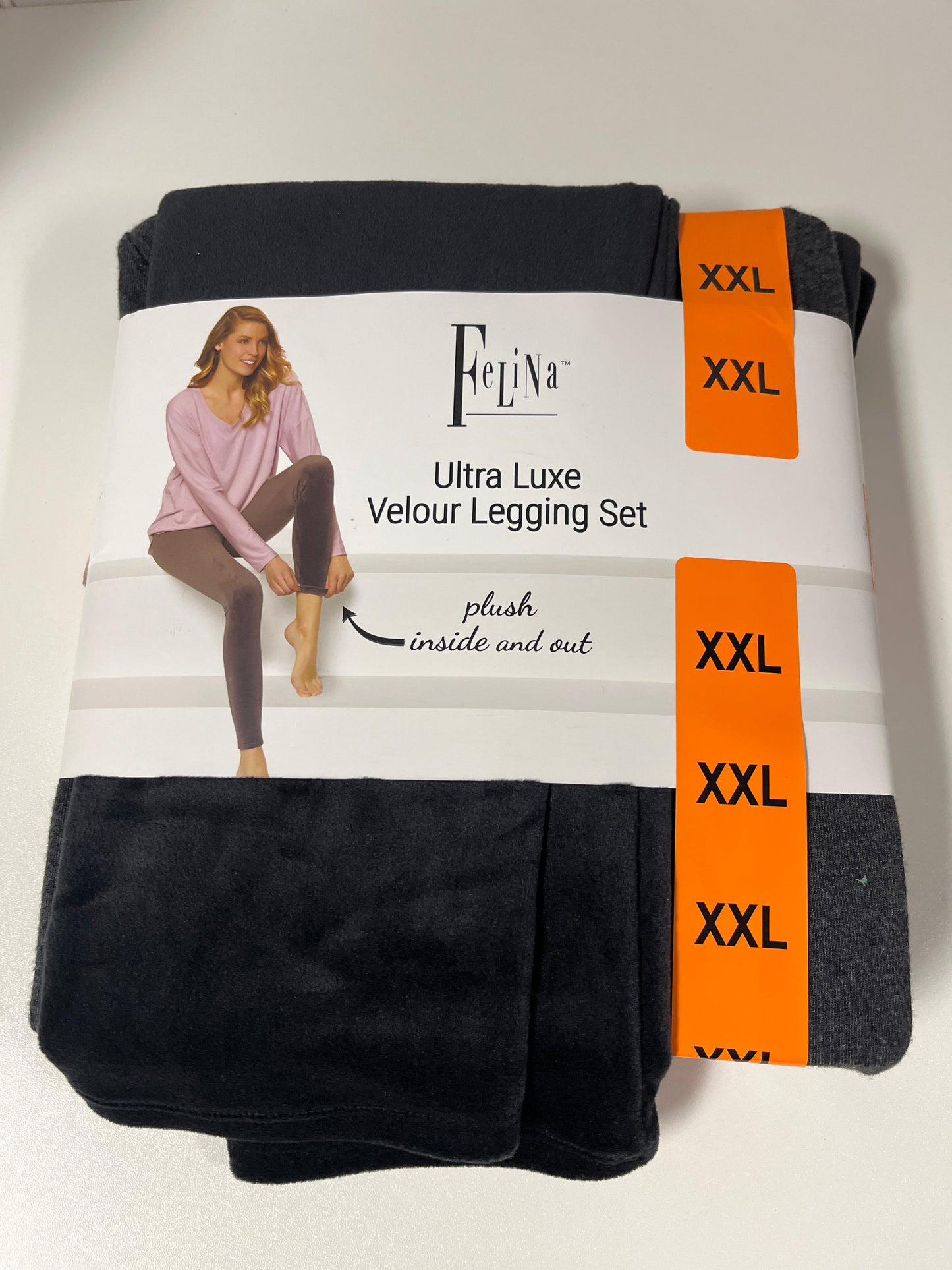 Lounge Set Pants By Felina In Black & Grey, Size: 1x