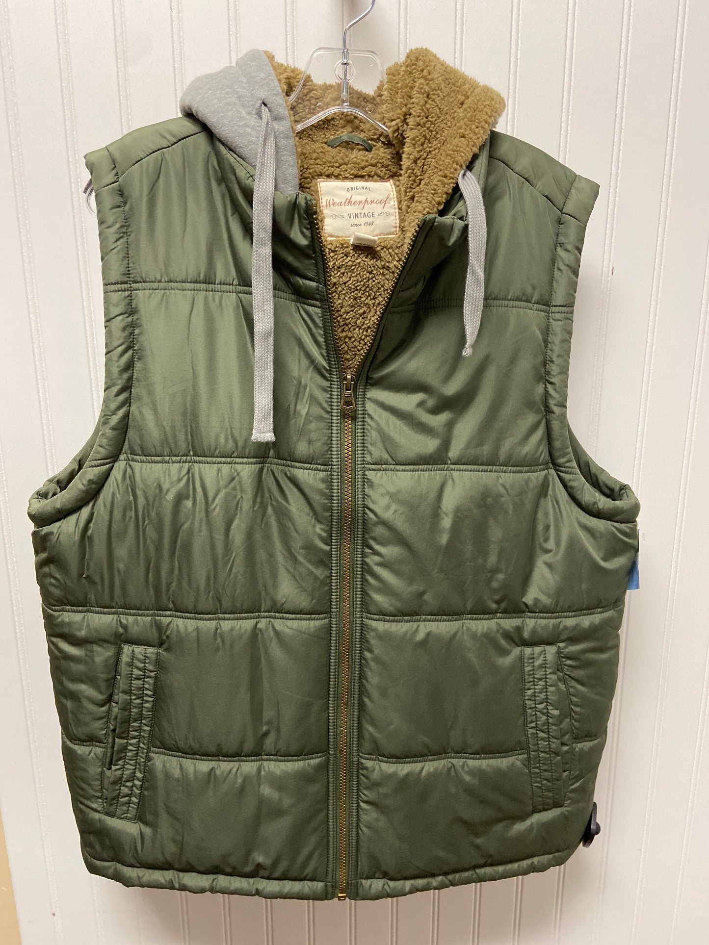 Vest Puffer & Quilted By Weatherproof In Green, Size: L