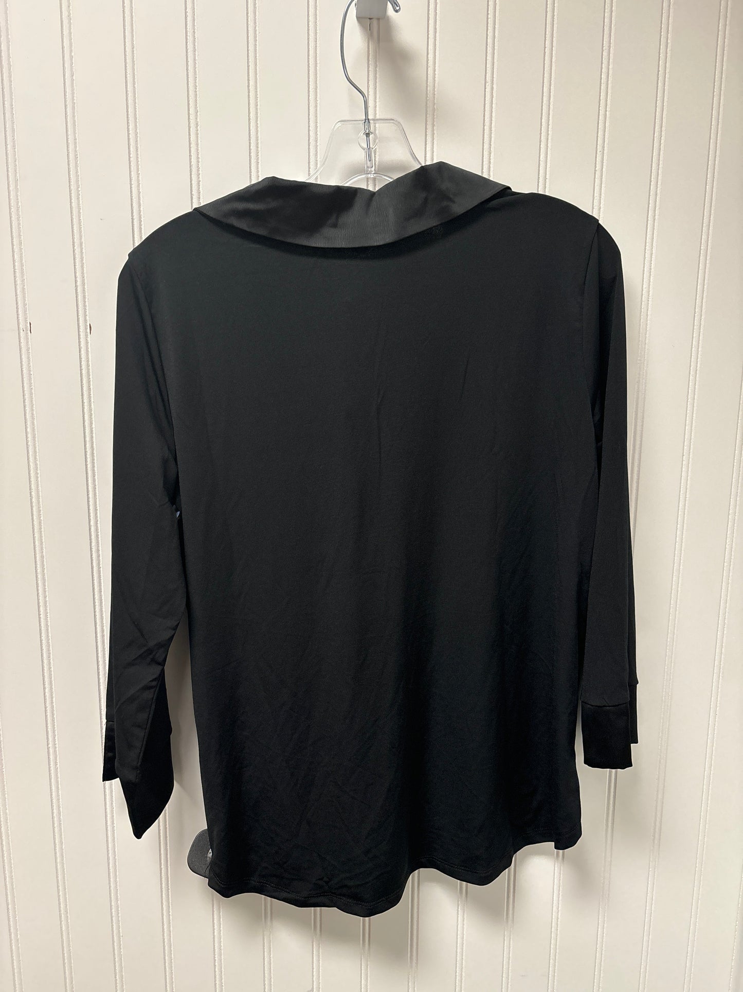 Top Long Sleeve By Adrienne Vittadini In Black, Size: M