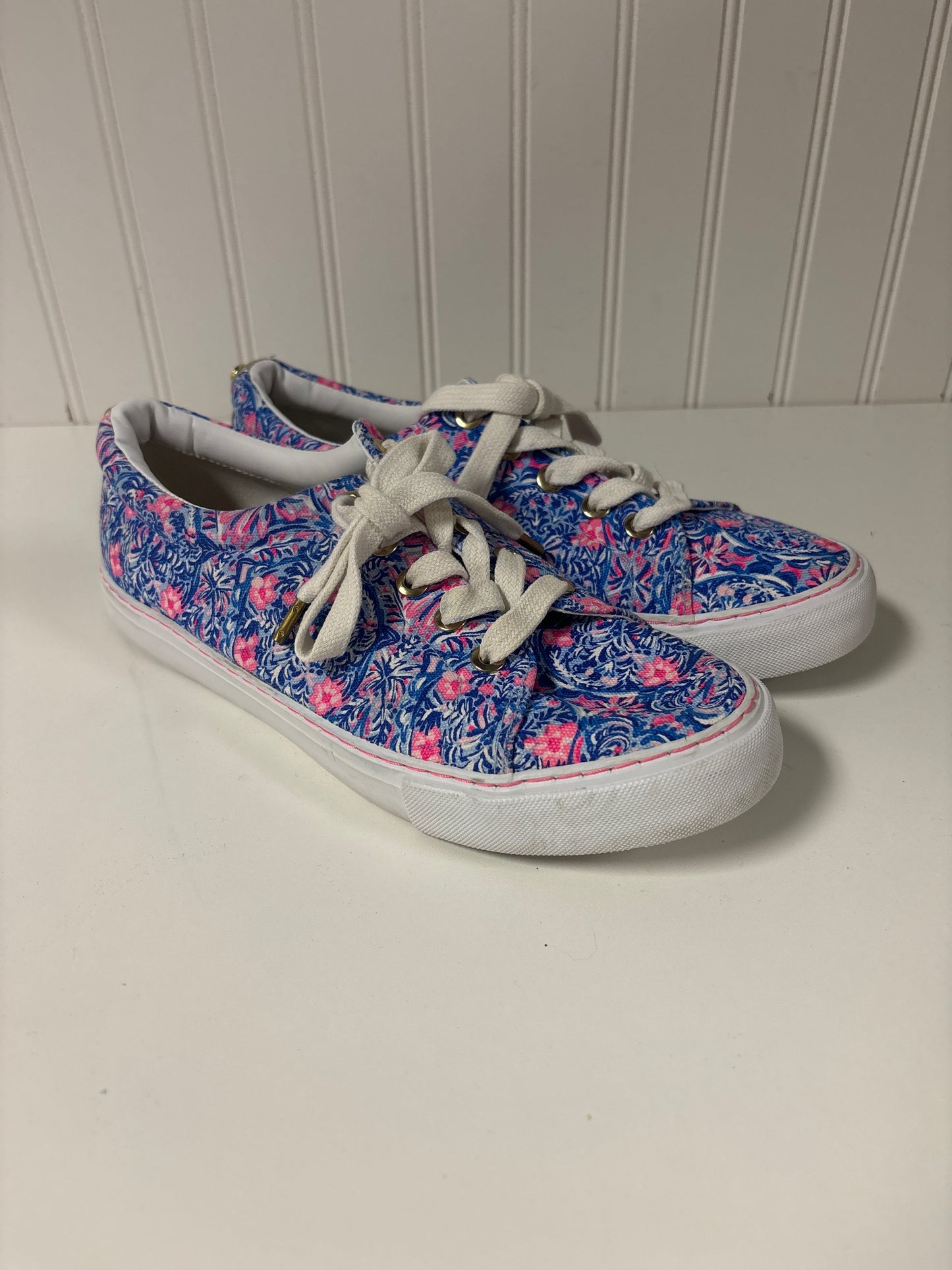 Shoes Designer By Lilly Pulitzer In Blue & Pink, Size: 9